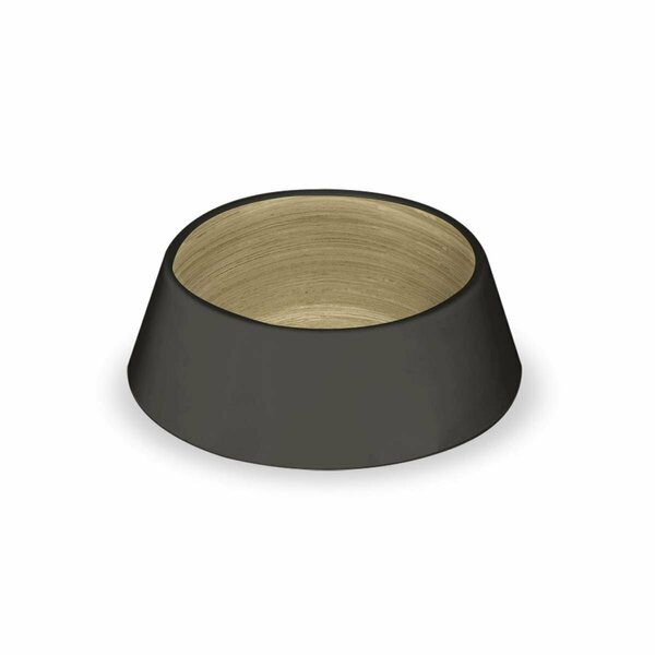 Tarhong Bamboo Pet Bowl Medium - Matte Black Set of 2 PPM3077WBBB